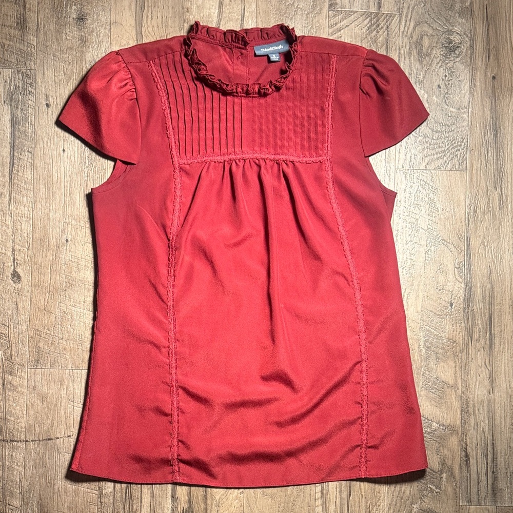Modcloth Red Ruffled Blouse - Size S